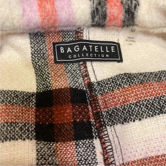 BAGATELLE Brushed Crop Boxy Shacket in Pink/Cream Plaid Size Medium - GORGEOUS! - Picture 7 of 7